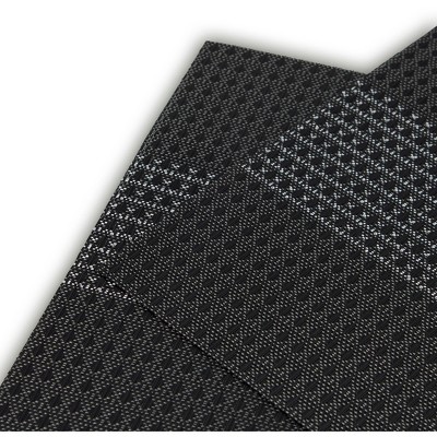Milan Black Vinyl Reversible Rectangular Placemats Set of 6