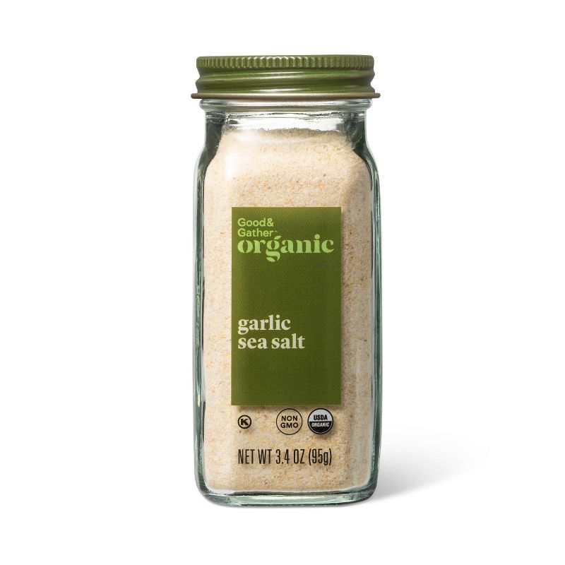 Organic Garlic Sea Salt - 3.4oz - Good &#38; Gather&#8482;, 1 of 4