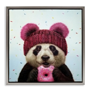 Stupell Industries Happy Panda Bear with Donut, 18" x 18" - 1 of 4