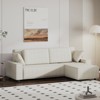 96" XL Striped Corduroy Sectional Sofa – L-Shaped Deep Seat Couch for Living Room/Apartment/Mall - 2 of 4