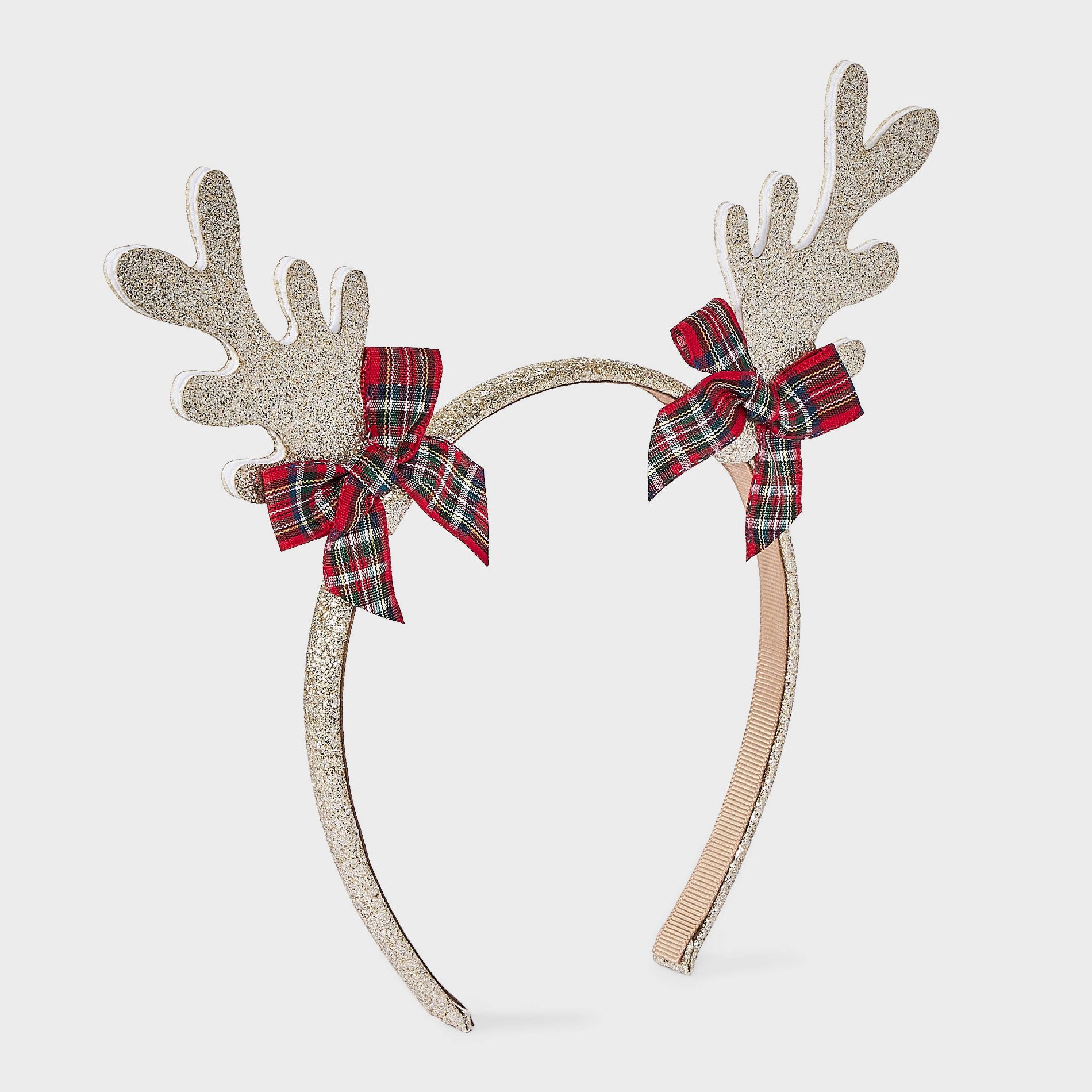 Girls' Christmas Reindeer Headband with Plaid Bows - Cat & Jack™