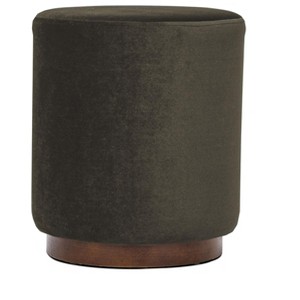 Nordlys Bouclé Pouf with Wooden Base Vintage Style Upholstery Living Room - 1 of 4