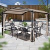 COWLOWN Beige 10 Ft Steel Arched Pergola with Canopy and Privacy Curtains for Modern Contemporary Outdoor - 3 of 4