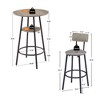 Hrinhom 3-Piece Bar Table Set with Shelf,Dining Table Set - 3 of 4