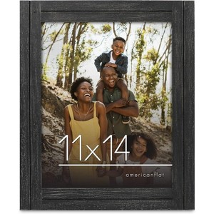 Americanflat Rustic Picture Frame with polished glass - Displays Textured Wood and Polished Glass for Wall and Tabletop - 1 of 4