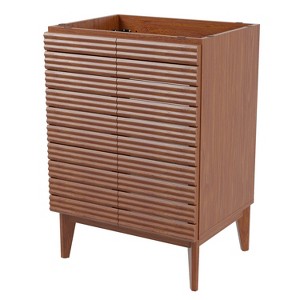 JONATHAN Y VAN1004 Calandre 20 in. W x 18 in. D x 33 in. H Thin Linear Slat Modern 2-Shelf Bath Vanity Cabinet Only (Sink Basin not Included) - 1 of 4
