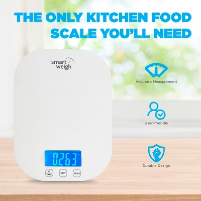 Smart Weigh 11lb White Digital Kitchen Food Scale