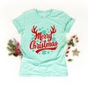 Simply Sage Market Women's Merry Christmas Antlers Short Sleeve Graphic Tee - 3 of 4