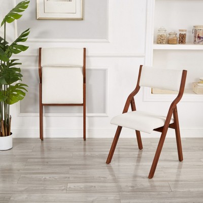 PAGED Upholstered Folding Dining Chairs Set of 2 Versatile Dining Room Chairs with High Resilience Sponge Cushion for Dining Room