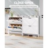 Slim Shoe Storage Cabinet with 2 Drawers, Freestanding Hidden Entryway Shoe Rack, Modern Space-Saving Metal-Leg Organizer Unit - 3 of 4