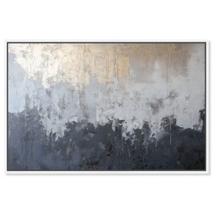 Art Remedy Silvered Layers Blue Abstract Art  Framed - 1 of 4