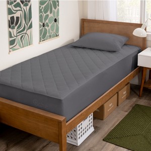 Bare Home Quilted Hypoallergenic Down Alternative Fiberfill Fitted Mattress Pad - 1 of 4