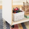 Guidecraft EdQ Rolling Book Storage Cart for Classroom: Single Sided 2-Shelf Wooden Book Display Rack on Wheels - 2 of 4