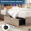Jojoka Full/Queen Size Bed Frame with Bookcase Headboard, 4 Storage Drawers, Charging Station, Metal Support, No Box Spring Needed, Noise-Free - 4 of 4