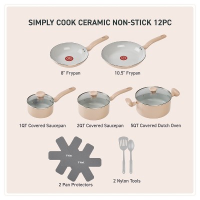 T-Fal 12pc Simply Cook Ceramic Cookware Set