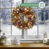 24 Inch Christmas Wreath, Artificial Xmas Wreath with Pine Cones and Christmas Balls, Pre-Lit Christmas Wreath for Wall, Window, Front Door Decor - 4 of 4