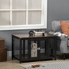 Furniture Style Dog Crate End Table for Small Dogs,Indoor Wooden Pet Kennel with Flip Top–LAOTIES - 2 of 4