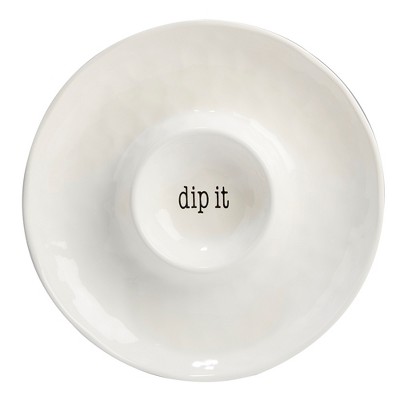 Certified International It's Just Words Ceramic Chip And Dip Bowl 13.8  - White