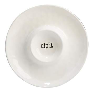 Certified International It's Just Words Ceramic Chip And Dip Bowl 13.8" - White