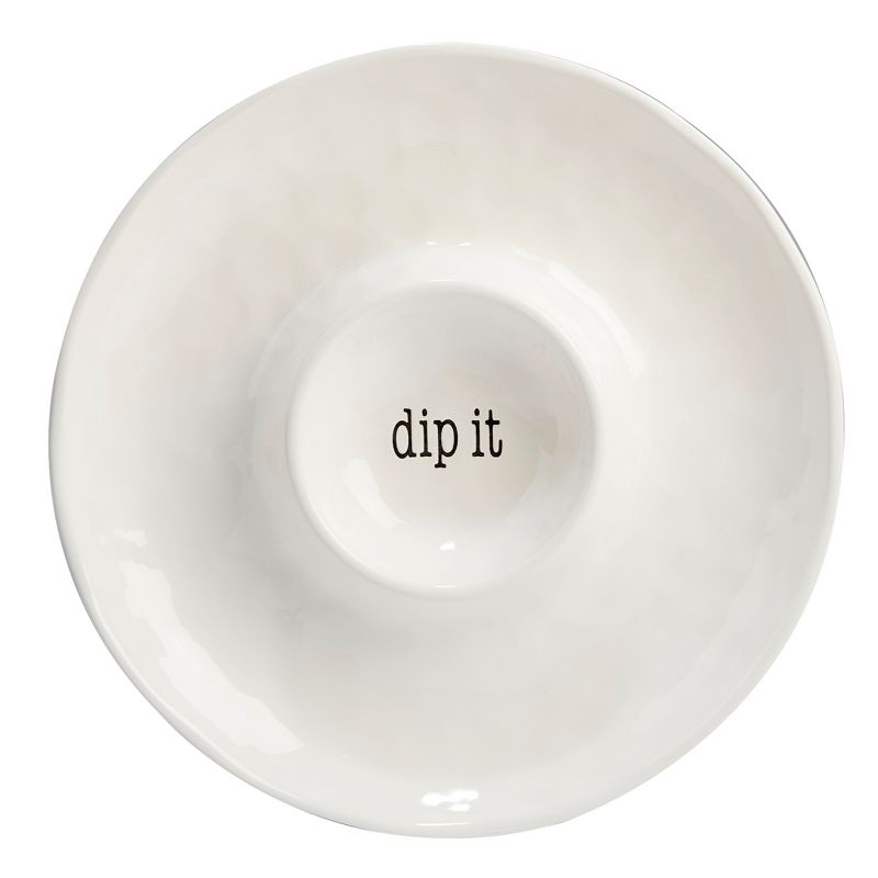 Certified International It's Just Words Ceramic Chip And Dip Bowl 13.8" - White, 1 of 3