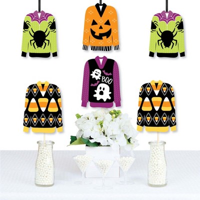 Big Dot of Happiness Halloween Ugly Sweater - Decorations Diy Halloween Party Essentials - Set of 20