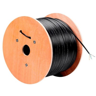 Monoprice Cat5e Ethernet Bulk Cable - 1000 Feet - Black | Network Internet Cord - Solid, 350Mhz, UTP, Pure Bare Copper Wire, Outdoor, 24AWG, No Logo