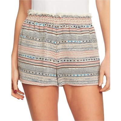 1.STATE Womens Frayed Paperbag Casual Mini Shorts