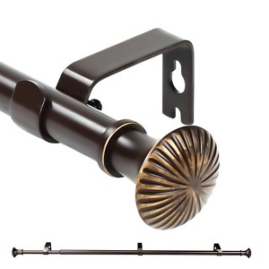 Urbanest 5-8" Telescoping Single Curtain Rods with Trumpet Finials - 1 of 3