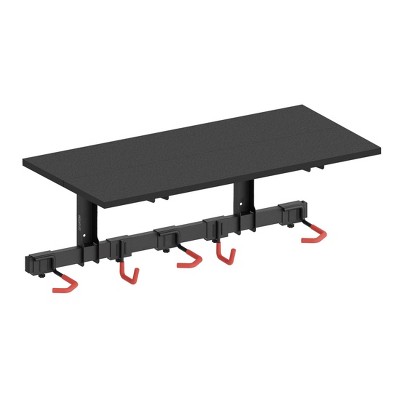 Mount-It! WheelsUp Series Wall Mount with Shelf for 3 Bikes Accessory Mounts - Black