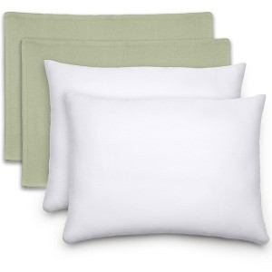 Toddler Pillow with Cotton Pillowcase, 13"x18", Kids Pillow for Sleeping by Comfy Cubs - 2 Pack - 1 of 4