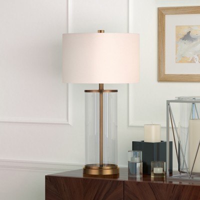 Hudson and Canal 28" Tall Table Lamp with Fabric Shade