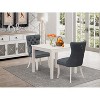 HomeStock 3-Pc Linen White Finish Square Solid Wood Top Dining Table Set - 2 of 4