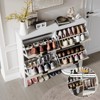 Fluted Shoe Cabinet for Entryway, 4-Flip Drawer Storage Organizer with Metal Legs, Narrow Freestanding Hidden Shoe Rack for Home Storage - 4 of 4