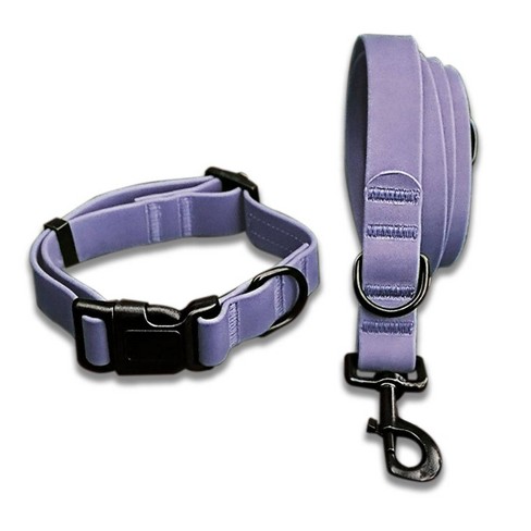 Besties Waterproof Dog Collar Leash Set Light Purple M 2pk Target