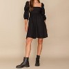 EXLURA Womens Square Neck Dress Long Puff Sleeve A-Line Casual Short Mini Dresses - 4 of 4