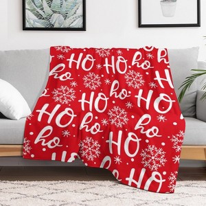 Christmas Hohoho Santa Claus Laugh Christmas Throw Blanket Soft Fleece Christmas Blanket Cozy Flannel Throw for Couch Bed 40x50 inches - 1 of 1