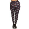 Slickblue Plus Size Plaid Knit Leggings, High Waist with Elastic Waist Detail, Graphic Print, One Size, Multicolor - 3 of 4