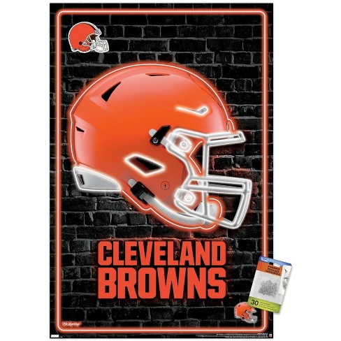 Trends International NFL Cleveland Browns - Neon Helmet 24 Unframed Wall Poster Prints - image 1 of 4