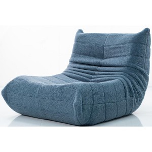 Evita Adult Bean Bag Sofa Set with Ottoman - Memory Foam, Premium Teddy Fabric，Comfy Floor Chair for Lounge & Reading - 1 of 4