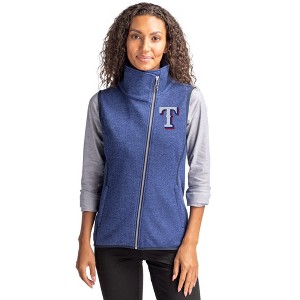 Texas Rangers Cutter & Buck Mainsail Sweater Knit Womens Asymmetrical Vest - 1 of 1