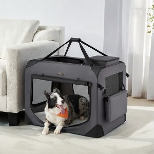 36-Inch Soft Dog Crate, Collapsible Portable for Indoor Outdoor Use - Secure Kennel with Zippers for Home, Car, Travel Camping - 1 of 4