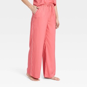 Women's Luxury Collection Shadow Striped Satin Pajama Pants - Auden™ - 1 of 4