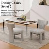 QingMoon Dining Chair Set of 2, Chenille Upholstered Kitchen Chairs with Rubberwood Legs and Curved Back, Armless Accent Chairs for Living Room - 2 of 4