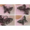 Alilang Vintage-Inspired Silvery Tone Butterfly Brooch Pin with Crystal Rhinestone Accents - 3 of 4
