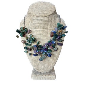 Michelle Marie's Designer Green Malachite Spray Holiday Formal Necklace - 1 of 4