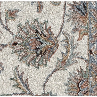 Rugs America Jasmine NDY03 Ivory Charcoal Traditional Ivory Area Rug for Dining Room Rug Neutral Rug Living Room Rug Kitchen, 5'x8'