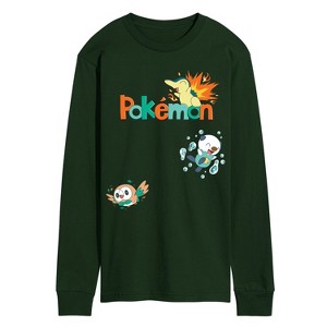 Men's - Pokémon - Cyndaquil, Oshawott, Rowlet Long Sleeve Graphic T-Shirt - 1 of 2