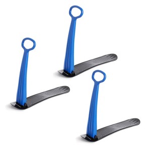 Slippery Racer Kids Foldable Outdoor Winter Ski Scooter Snow Sled, Blue (3 Pack) - 1 of 4