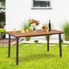 Tangkula Acacia Table Dining Table w/ 2" of Hole Slatted Wood Surface for Indoors & Outdoors - 3 of 4