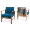 Club Chairs Set of 2,Wood Patio Accent Chair With Cushion Seat,Outdoor Patio Chairs,Classic Club Chairs For Patio,Backyard,Garden-Cuddlewood - 2 of 4